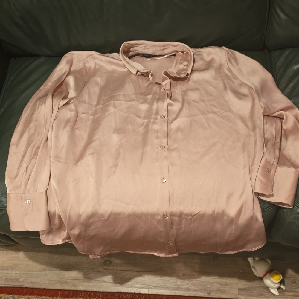 Splash Blush Satin Blouse
